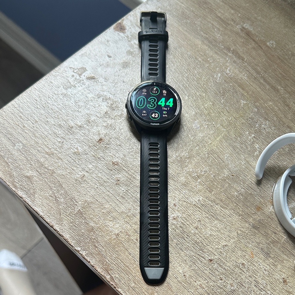 Garmin Black Smartwatch with Green Display